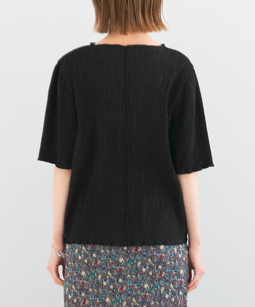 URBAN RESEARCH ROSSO WOMEN（アーバンリサーチ　ロッソ）の「ボートネックシアープリーツプルオーバー（Tシャツ/カットソー・レディース・ブラック/ホワイト/グリーン/イエロー・FREE）」の9枚目の写真