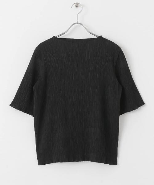 URBAN RESEARCH ROSSO WOMEN（アーバンリサーチ　ロッソ）の「ボートネックシアープリーツプルオーバー（Tシャツ/カットソー・レディース・ブラック/ホワイト/グリーン/イエロー・FREE）」の5枚目の写真