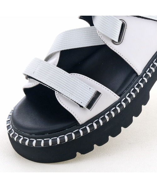byあしながおじさん（バイアシナガオジサン）の「ストラップスポーツサンダル　8710567（サンダル・レディース・ホワイト/ピンク/ブラック・S/M/L/LL）」の13枚目の写真