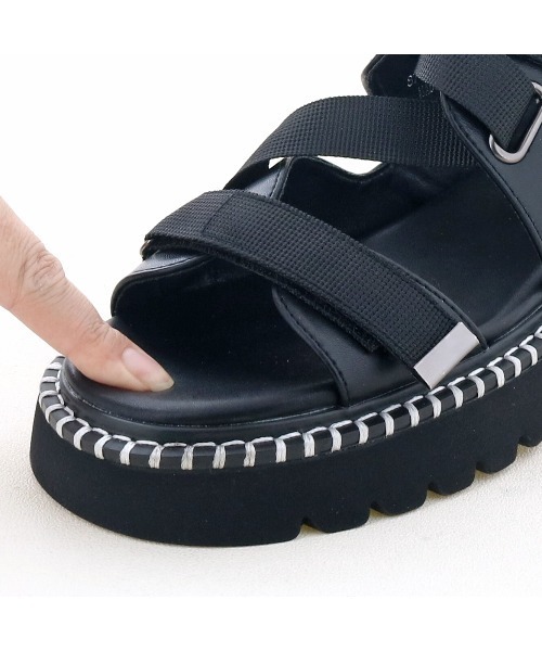 byあしながおじさん（バイアシナガオジサン）の「ストラップスポーツサンダル　8710567（サンダル・レディース・ホワイト/ピンク/ブラック・S/M/L/LL）」の22枚目の写真