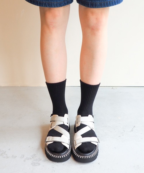 byあしながおじさん（バイアシナガオジサン）の「ストラップスポーツサンダル　8710567（サンダル・レディース・ホワイト/ピンク/ブラック・S/M/L/LL）」の7枚目の写真