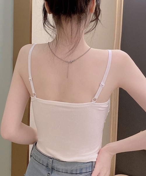 Lace Ladies（レースレディース）の「フロントギャザー カップ付き ハートネック コンパクト キャミソール（キャミソール・レディース・グレー/ブラック/ホワイト・FREE）」の15枚目の写真