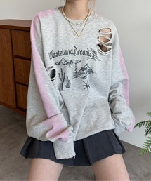 スプレー風ダメージスウェット