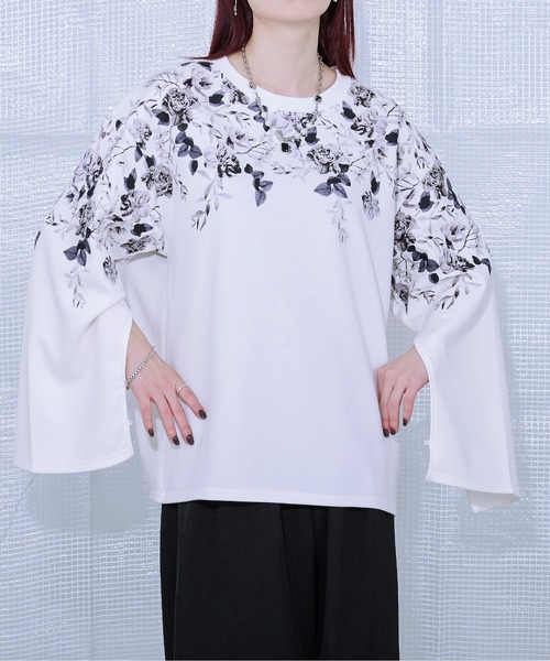 Ellno Loset(エルノロゼット)の「2wayアームスリットフラワーポンチT(Tシャツ/カットソー・メンズ・オフホワイト/ブラック・SMALL/MEDIUM/LARGE)」の18枚目の写真