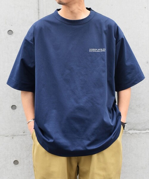 HINSON（ヒンソン）の「【SHIPS any別注】HINSON:  ワンポイント ロゴ リフレクター プリント ジャージー Tシャツ◆（Tシャツ/カットソー・メンズ・ネイビー/ベージュ/ラベンダー/グレー・MEDIUM/LARGE/X-LARGE）」の18枚目の写真