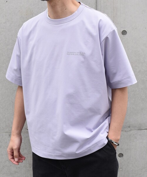 HINSON（ヒンソン）の「【SHIPS any別注】HINSON:  ワンポイント ロゴ リフレクター プリント ジャージー Tシャツ◆（Tシャツ/カットソー・メンズ・ネイビー/ベージュ/ラベンダー/グレー・MEDIUM/LARGE/X-LARGE）」の11枚目の写真