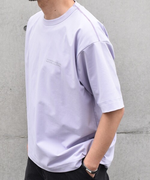 HINSON（ヒンソン）の「【SHIPS any別注】HINSON:  ワンポイント ロゴ リフレクター プリント ジャージー Tシャツ◆（Tシャツ/カットソー・メンズ・ネイビー/ベージュ/ラベンダー/グレー・MEDIUM/LARGE/X-LARGE）」の12枚目の写真