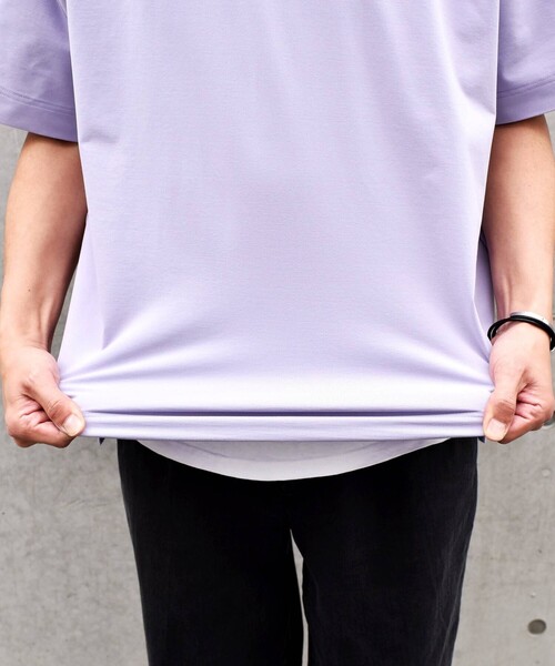 HINSON（ヒンソン）の「【SHIPS any別注】HINSON:  ワンポイント ロゴ リフレクター プリント ジャージー Tシャツ◆（Tシャツ/カットソー・メンズ・ネイビー/ベージュ/ラベンダー/グレー・MEDIUM/LARGE/X-LARGE）」の8枚目の写真