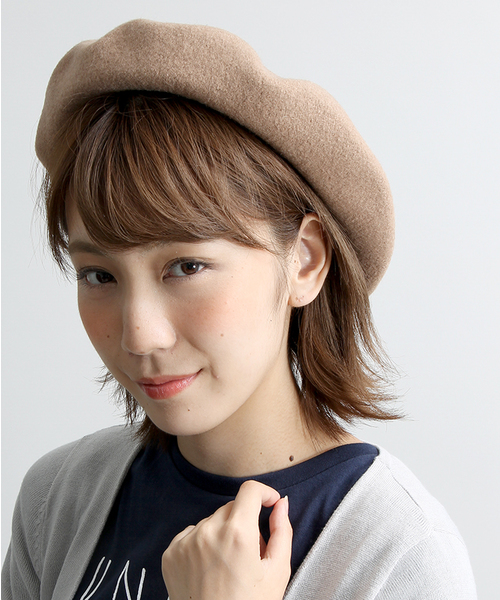 WEGO（ウィゴー）の「WEGO/フェルトベレー（ハンチング/ベレー帽・レディース・ネイビー/キャメル/ワイン/カーキ/グレー/ブラック・FREE）」の5枚目の写真