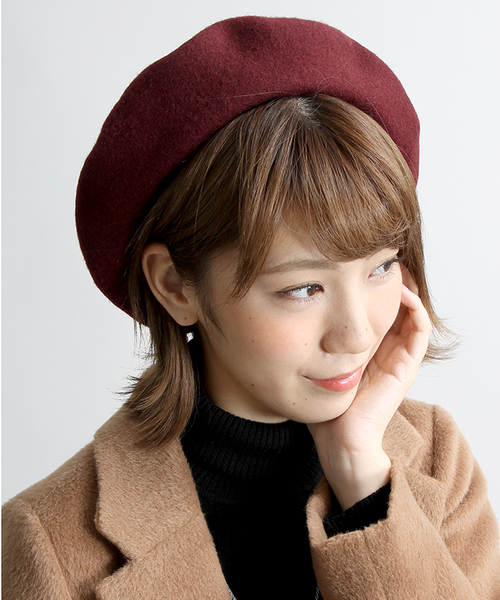 WEGO（ウィゴー）の「WEGO/フェルトベレー（ハンチング/ベレー帽・レディース・ネイビー/キャメル/ワイン/カーキ/グレー/ブラック・FREE）」の6枚目の写真