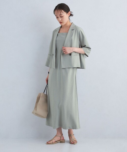 green label relaxing(グリーンレーベルリラクシング)の「ソモウライク キャミ ワンピース -防シワ-(ワンピース・レディース・ブラック/ライトグレー/ダークブラウン・FREE)」の16枚目の写真