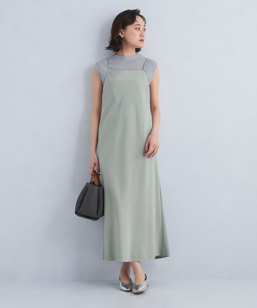 green label relaxing(グリーンレーベルリラクシング)の「ソモウライク キャミ ワンピース -防シワ-(ワンピース・レディース・ブラック/ライトグレー/ダークブラウン・FREE)」の20枚目の写真