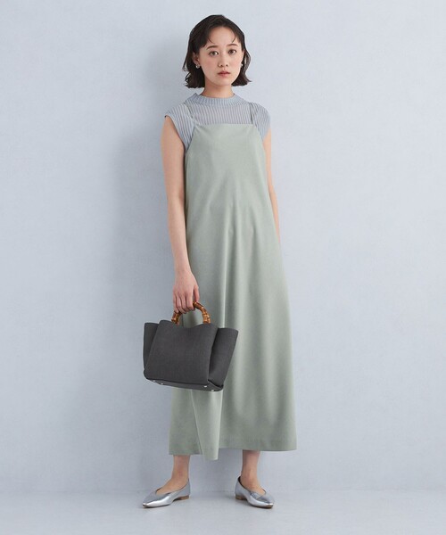 green label relaxing(グリーンレーベルリラクシング)の「ソモウライク キャミ ワンピース -防シワ-(ワンピース・レディース・ブラック/ライトグレー/ダークブラウン・FREE)」の21枚目の写真