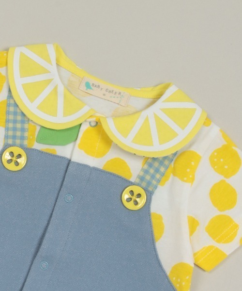 baby cheer（ベイビーチアー）の「シトラスショートオール（ロンパース・キッズ・レモンイエロー・70cm/80ｃｍ）」の8枚目の写真