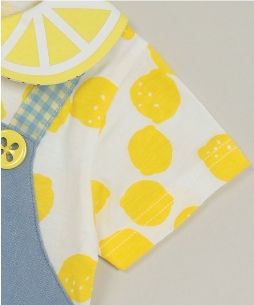 baby cheer（ベイビーチアー）の「シトラスショートオール（ロンパース・キッズ・レモンイエロー・70cm/80ｃｍ）」の7枚目の写真