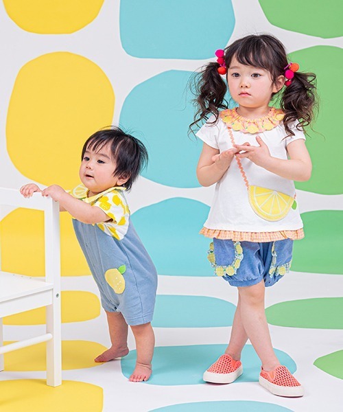 baby cheer（ベイビーチアー）の「シトラスショートオール（ロンパース・キッズ・レモンイエロー・70cm/80ｃｍ）」の12枚目の写真