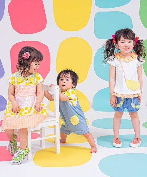 baby cheer（ベイビーチアー）の「シトラスショートオール（ロンパース・キッズ・レモンイエロー・70cm/80ｃｍ）」の11枚目の写真