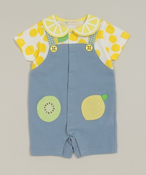 baby cheer（ベイビーチアー）の「シトラスショートオール（ロンパース・キッズ・レモンイエロー・70cm/80ｃｍ）」の10枚目の写真