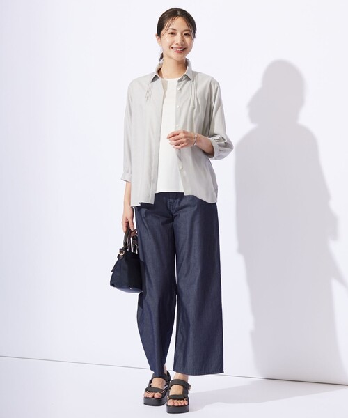 J.PRESS Ladies（J.プレス レディス）の「レイヤード ノースリーブカットソー（タンクトップ・レディース・ホワイト系/ベージュ系・SMALL）」の4枚目の写真