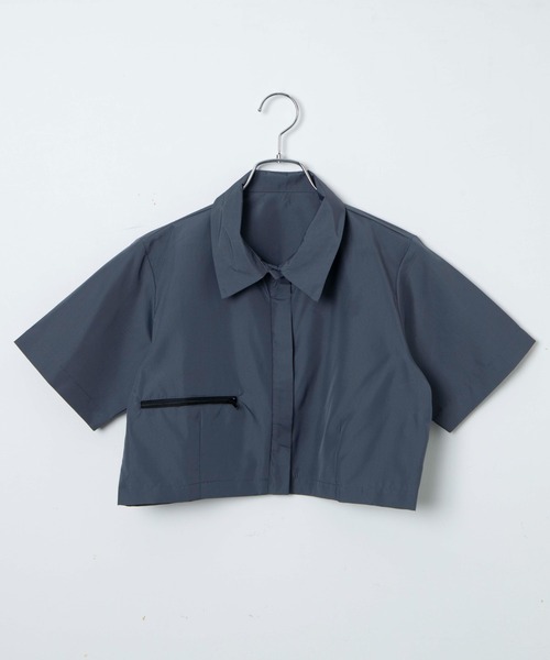 シャツ ブラウス セール】クロップドZIPデザインシャツ（シャツ/ブラウス