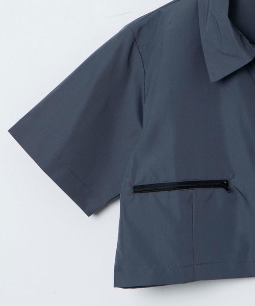 litmus クロップドシャツ Limue ブラウス シャツ ドロストクロップドシャツ レディース