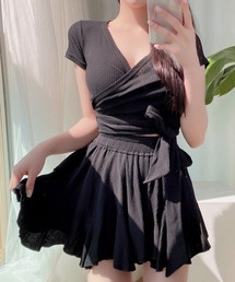 Lace Ladies（レースレディース）の「サイド リボン カシュクール風 タンキニ セット（水着）」