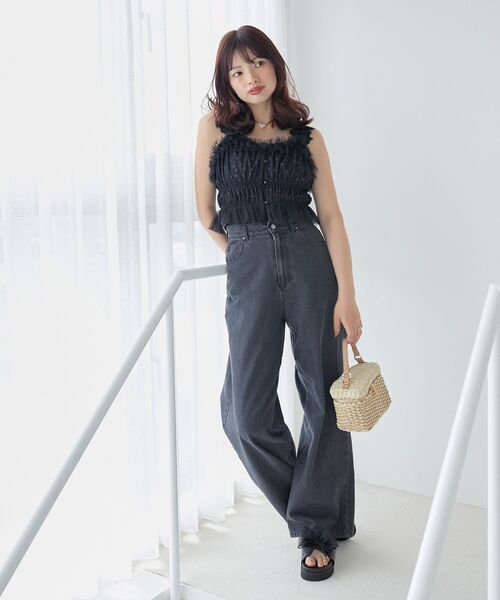 MAJESTIC LEGON（マジェスティックレゴン）の「ワイドストレートデニムパンツ（デニムパンツ・レディース・ブルー/グレー・SMALL/MEDIUM）」の11枚目の写真