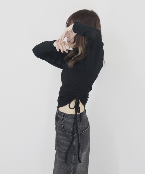 セール】【ZOZO限定】サイドシャーリングシアーニット／side shirring