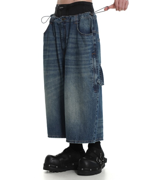 MASONPRINCE ジーンズ 裾ダメージワイドシルエットデニムパンツ