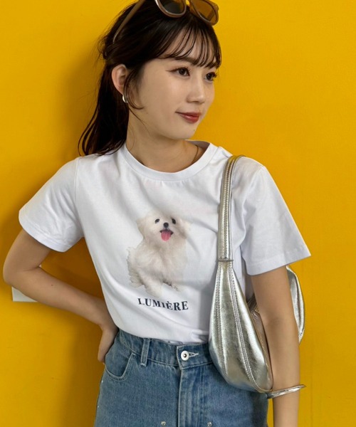 one after another NICE CLAUP(ワンアフターアナザーナイスクラップ)の「アソートTee(Tシャツ/カットソー・レディース・オフホワイト/サックスブルー/ピンク/チャコールグレー・FREE)」の3枚目の写真