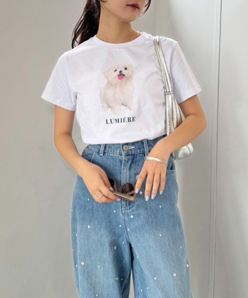 one after another NICE CLAUP(ワンアフターアナザーナイスクラップ)の「アソートTee(Tシャツ/カットソー・レディース・オフホワイト/サックスブルー/ピンク/チャコールグレー・FREE)」の6枚目の写真