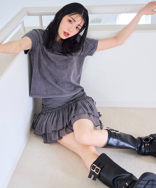 one after another NICE CLAUP(ワンアフターアナザーナイスクラップ)の「アソートTee(Tシャツ/カットソー・レディース・オフホワイト/サックスブルー/ピンク/チャコールグレー・FREE)」の18枚目の写真