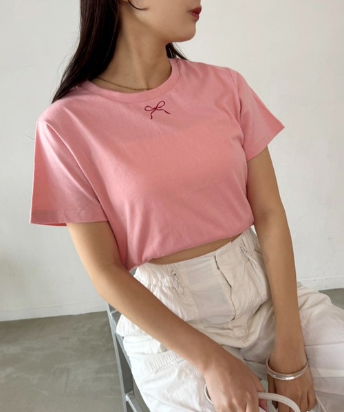 one after another NICE CLAUP(ワンアフターアナザーナイスクラップ)の「アソートTee(Tシャツ/カットソー・レディース・オフホワイト/サックスブルー/ピンク/チャコールグレー・FREE)」の11枚目の写真