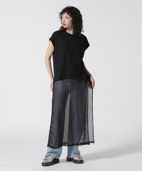 DROIT BELLO(ドロイトベロ)の「DROIT BELLO(ドロイトベロ)メッシュ切替プルオーバー(Tシャツ/カットソー・レディース・ホワイト/ブラック・F)」の12枚目の写真