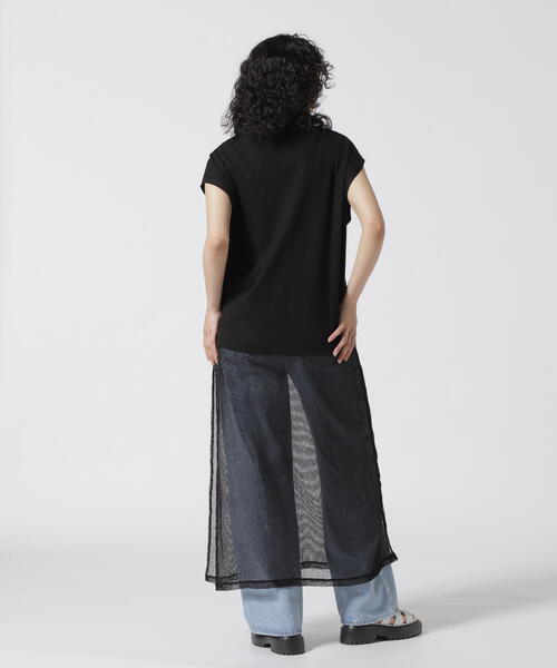 DROIT BELLO(ドロイトベロ)の「DROIT BELLO(ドロイトベロ)メッシュ切替プルオーバー(Tシャツ/カットソー・レディース・ホワイト/ブラック・F)」の11枚目の写真