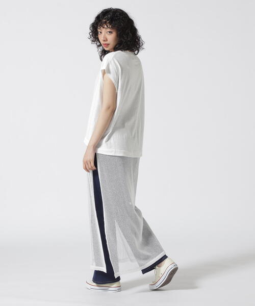 DROIT BELLO(ドロイトベロ)の「DROIT BELLO(ドロイトベロ)メッシュ切替プルオーバー(Tシャツ/カットソー・レディース・ホワイト/ブラック・F)」の3枚目の写真