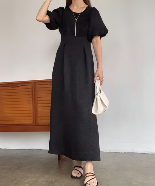 FILLOU(FILLOU)の「バルーンスリーブタックワンピース【ペチコートセット】(ワンピース・レディース・ベージュ/チャコール/ブラック・X-LARGE/LARGE/MEDIUM)」の6枚目の写真