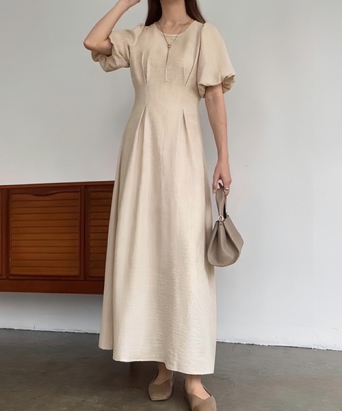 FILLOU(FILLOU)の「バルーンスリーブタックワンピース【ペチコートセット】(ワンピース・レディース・ベージュ/チャコール/ブラック・X-LARGE/LARGE/MEDIUM)」の10枚目の写真