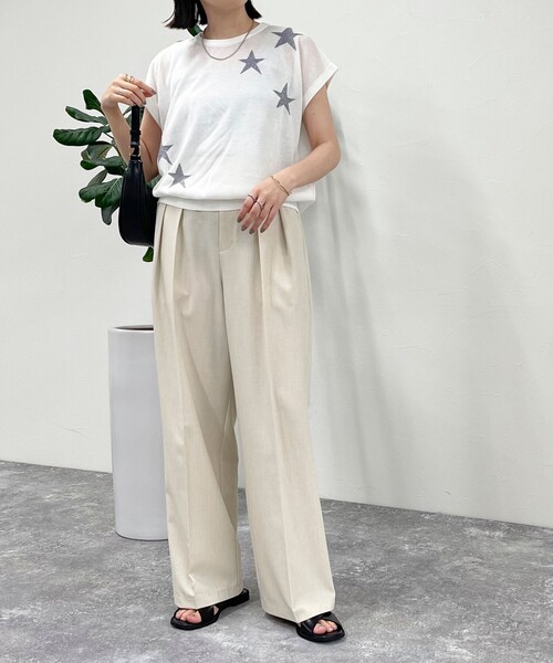 fredy emue（フレディエミュ）の「ラメ星ジャガードニット（ニット/セーター・レディース・ライトグレー/オフホワイト/ベージュ・38）」の12枚目の写真