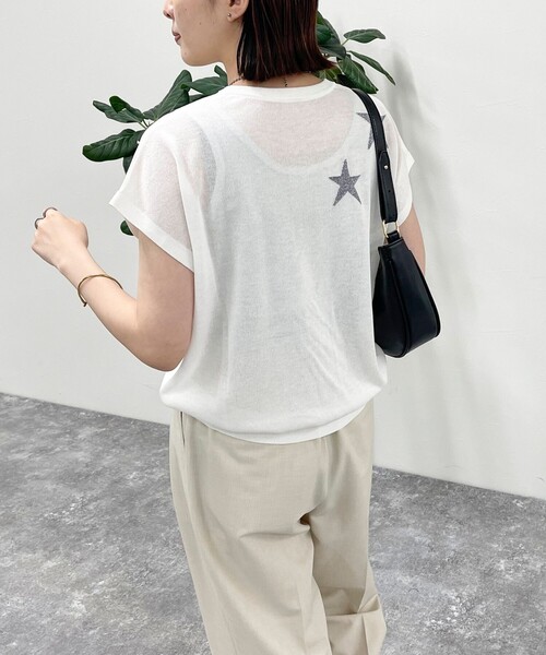 fredy emue（フレディエミュ）の「ラメ星ジャガードニット（ニット/セーター・レディース・ライトグレー/オフホワイト/ベージュ・38）」の15枚目の写真