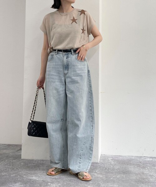 fredy emue（フレディエミュ）の「ラメ星ジャガードニット（ニット/セーター・レディース・ライトグレー/オフホワイト/ベージュ・38）」の18枚目の写真