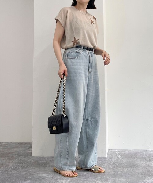 fredy emue（フレディエミュ）の「ラメ星ジャガードニット（ニット/セーター・レディース・ライトグレー/オフホワイト/ベージュ・38）」の19枚目の写真