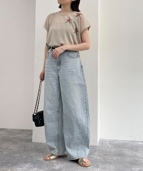 fredy emue（フレディエミュ）の「ラメ星ジャガードニット（ニット/セーター・レディース・ライトグレー/オフホワイト/ベージュ・38）」の21枚目の写真