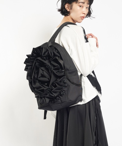 gomme（ゴム）の「フリルデコリュック（バックパック/リュック・レディース・カーキ/ブラック・FREE）」の3枚目の写真
