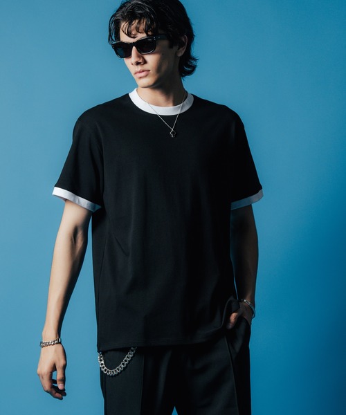 CRIMIE（クライミー）の「TRIM SHORT SLEEVE T SHIRT / トリム Tシャツ（Tシャツ/カットソー・メンズ・チャコールグレー/ホワイト/ブラック・XL/L/M/S/XXL）」の2枚目の写真