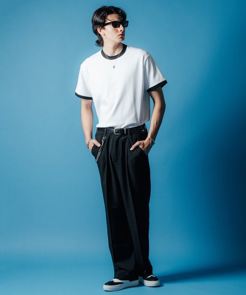 CRIMIE（クライミー）の「TRIM SHORT SLEEVE T SHIRT / トリム Tシャツ（Tシャツ/カットソー・メンズ・チャコールグレー/ホワイト/ブラック・XL/L/M/S/XXL）」の22枚目の写真