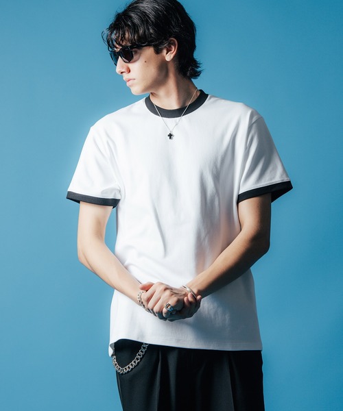 CRIMIE（クライミー）の「TRIM SHORT SLEEVE T SHIRT / トリム Tシャツ（Tシャツ/カットソー・メンズ・チャコールグレー/ホワイト/ブラック・XL/L/M/S/XXL）」の8枚目の写真
