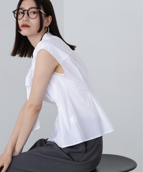 N.（N. Natural Beauty Basic）（エヌエヌナチュラルビューティーベーシック）の「◆【Femme fatale】ウエストタックボウタイブラウス（シャツ/ブラウス・レディース・ブルー/ホワイト系その他/オフホワイト・MEDIUM）」の11枚目の写真