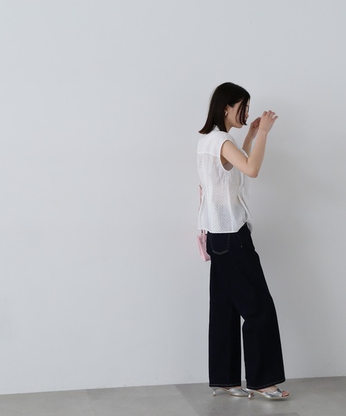 N.（N. Natural Beauty Basic）（エヌエヌナチュラルビューティーベーシック）の「◆【Femme fatale】ウエストタックボウタイブラウス（シャツ/ブラウス・レディース・ブルー/ホワイト系その他/オフホワイト・MEDIUM）」の17枚目の写真