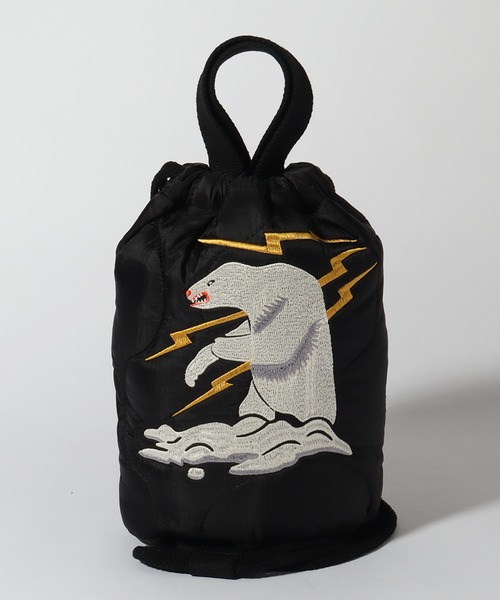 HOUSTON(ヒューストン)の「【HOUSTON/ヒューストン】EMB QUILTING EFECT BAG/刺繍キルティングエフェクトバッグ (JAPAN) (ALASKA) (TIGER)(ショルダーバッグ・メンズ・ブラック系2/ブラック系1/オリーブドラブ/オリーブ系2/オリーブ系1/ブラック・FREE)」の3枚目の写真